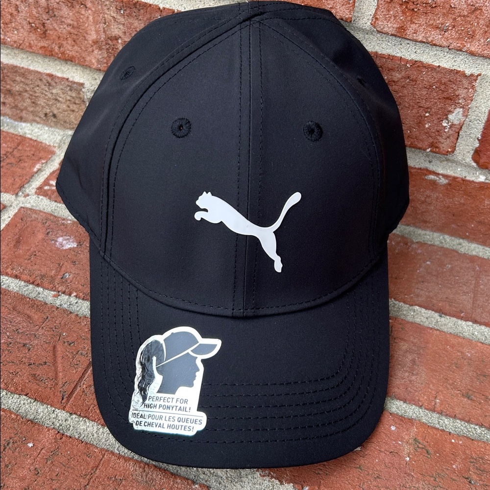 PUMA Black/White Logo High Ponytail Women’s Ball Cap